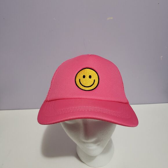 Cap Hat Pink Smiley Face Tricker Adjustable  Unisex - Picture 1 of 8